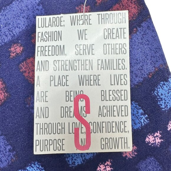 LuLaRoe Retired Julia Dress S Blue Multicolor Geometric Print SS Form Fit NWT - Picture 5 of 9